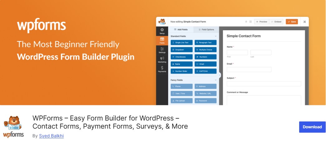 WPForms Lite - Free Contact Form Plugin For WordPress