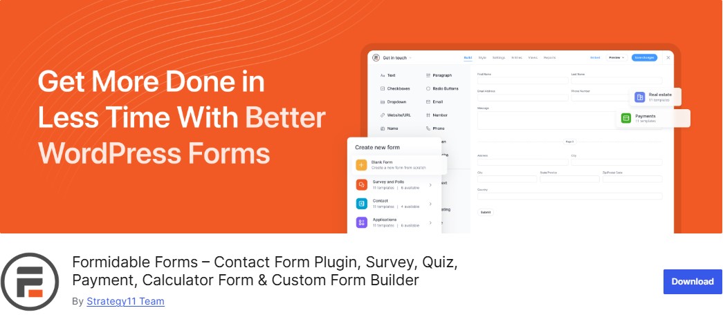 Formidable Forms – Contact Form Plugin