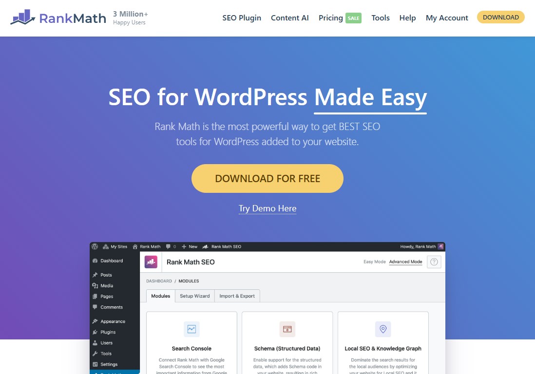Rank Math - Best Free WordPress SEO Tool