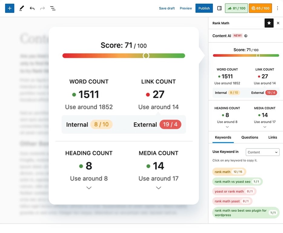 Rank Math Content AI