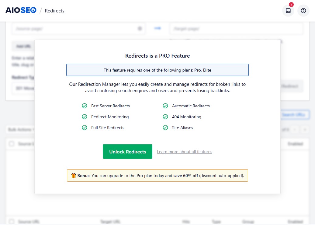 AIOSEO Redirects