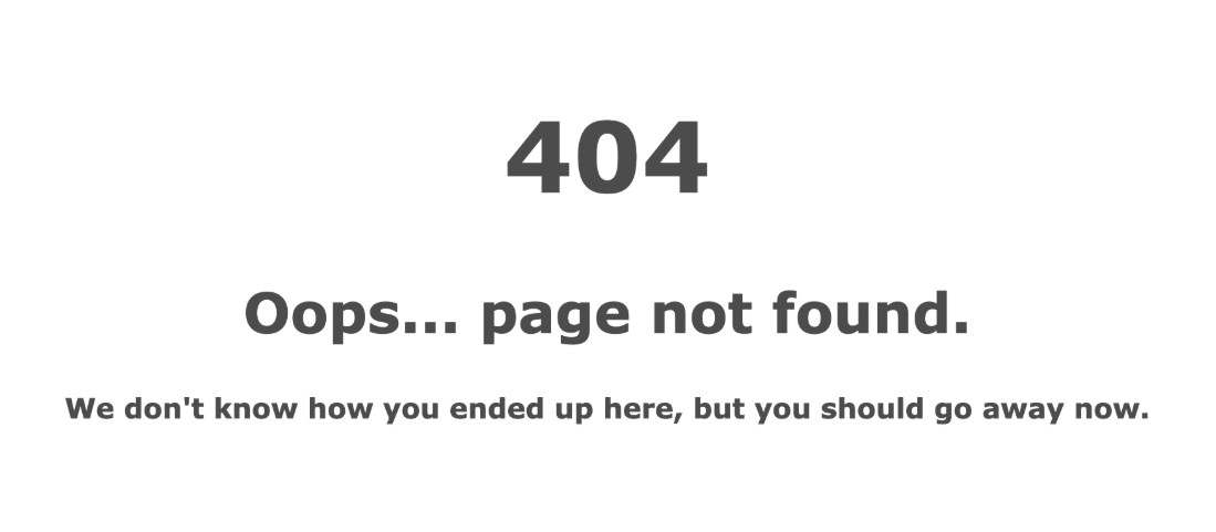 Example of 404 Error Page