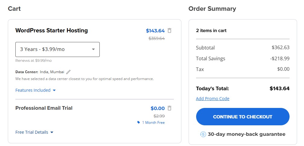Bluehost Pricing After Black Friday Discount Applied