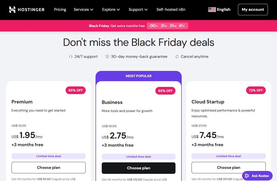 Hostinger Hosting Plans