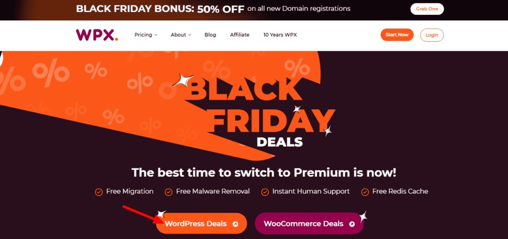 WPX Hosting Black Friday Offer Page