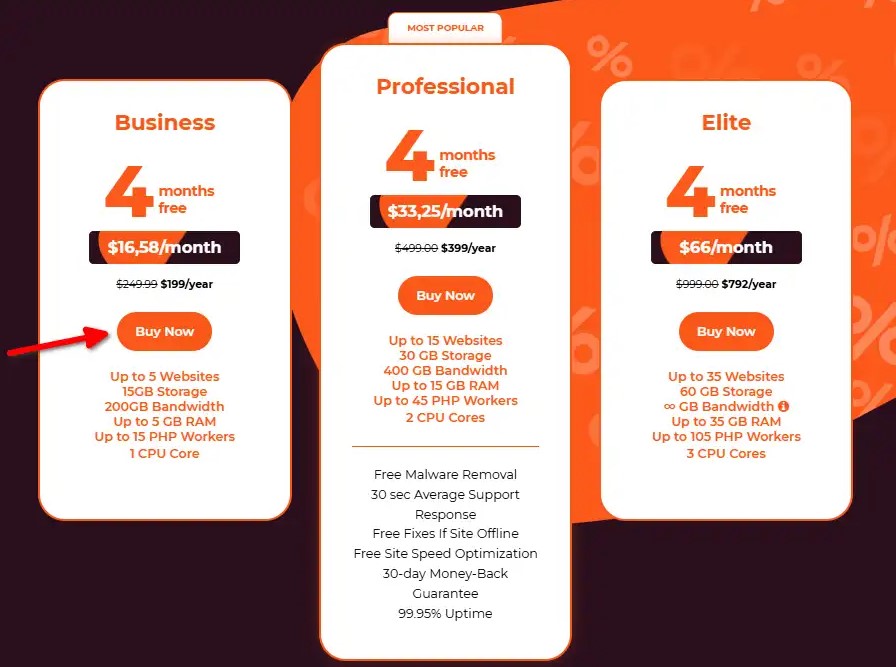 Choose a Plan and Click on Buy Now Button