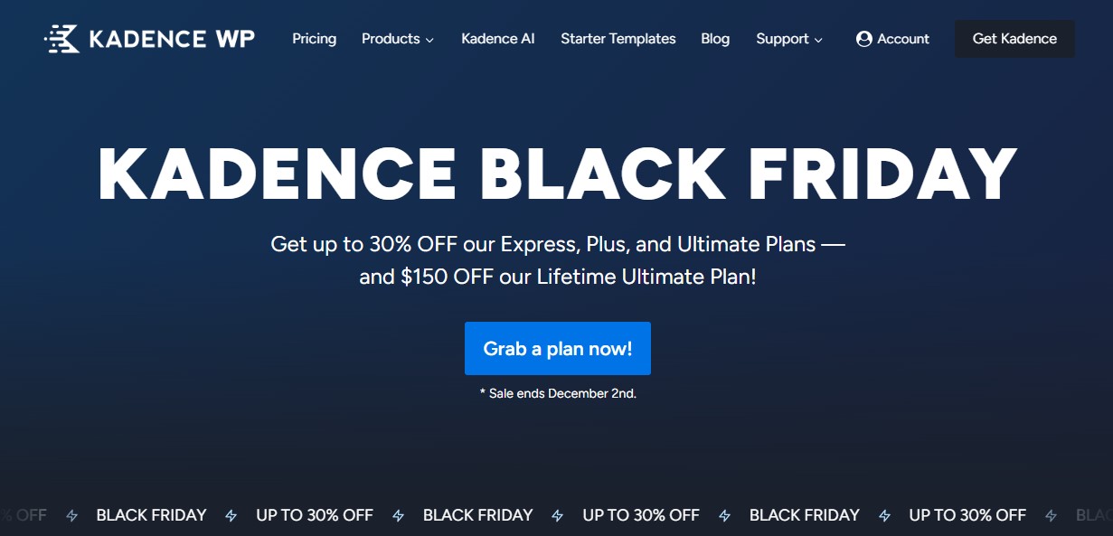 Kadence Black Friday Offer