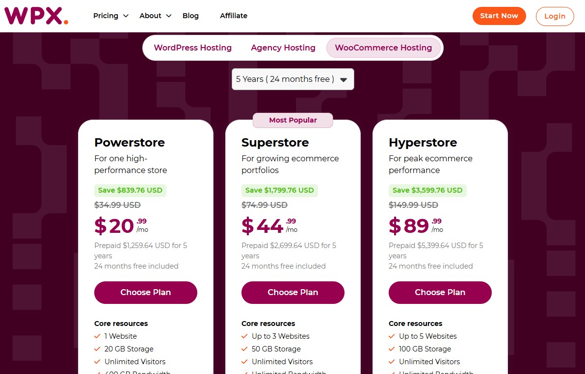 WPX WooCommerce Hosting Plan