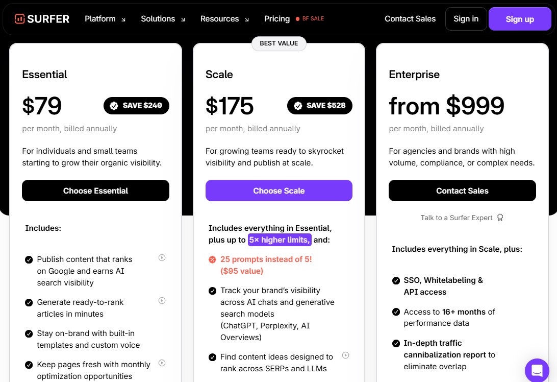 Surfer SEO Black Friday Deal