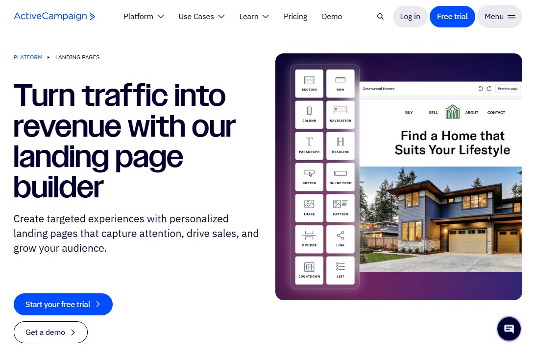 ActiveCampaign Landing Page Builder