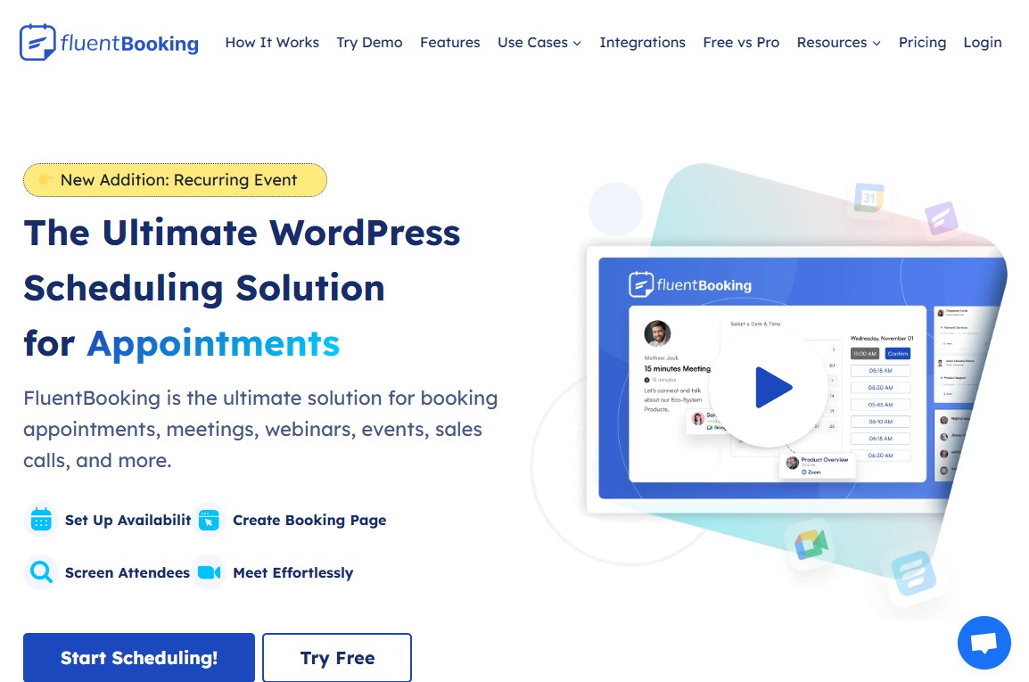 FluentBooking: Appointment Booking Calendar Plugin for WordPress
