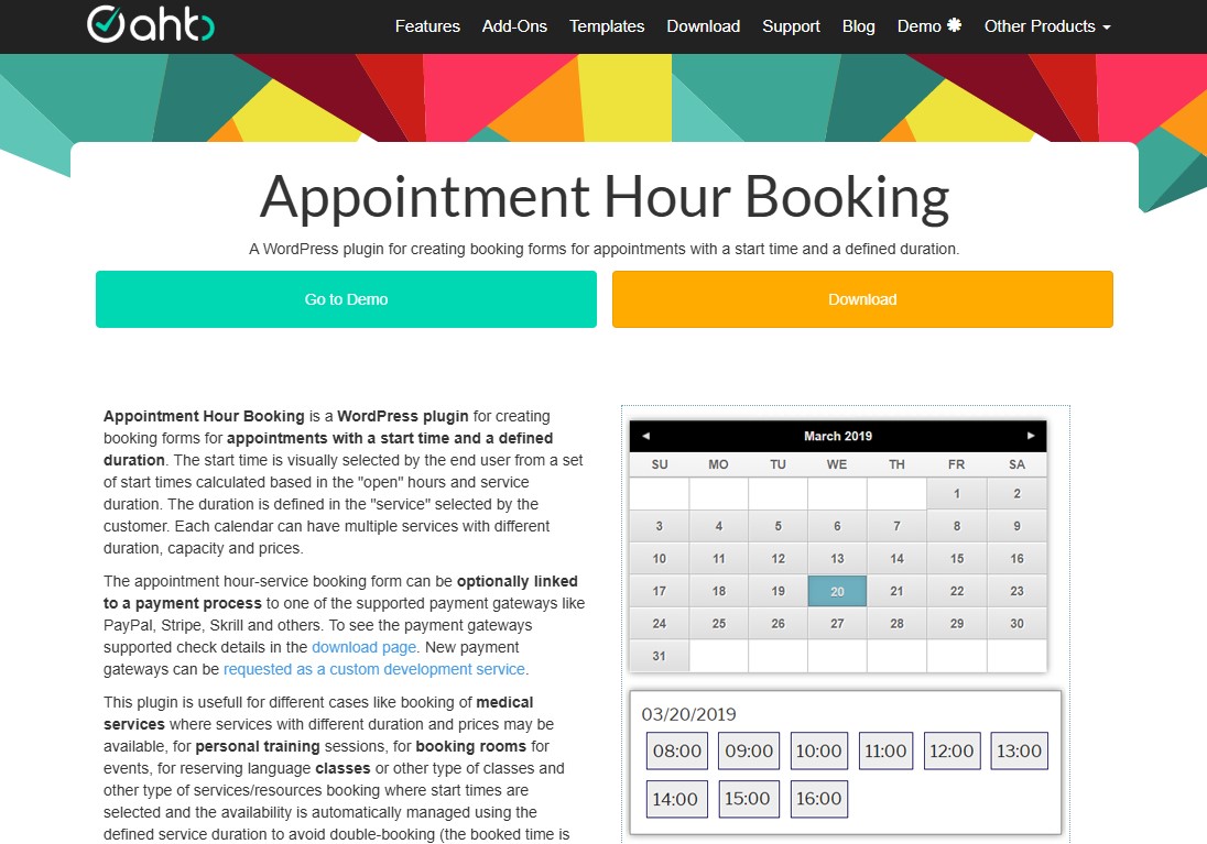 Appointment Hour Booking – Booking Calendar