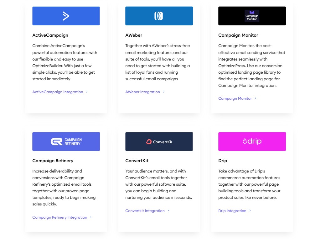 OptimizePress Integrations