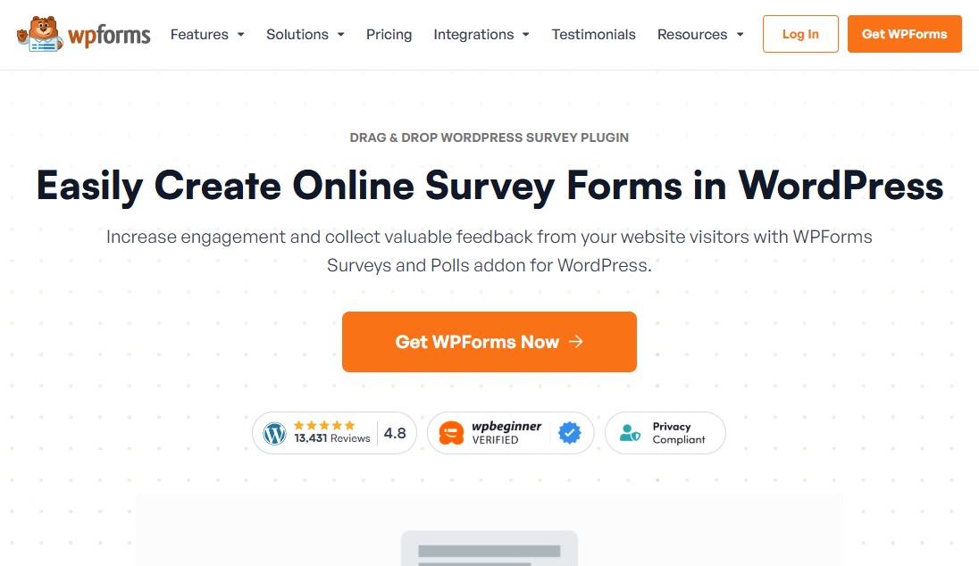 WPForms - Drag and Drop WordPress Survey Plugin