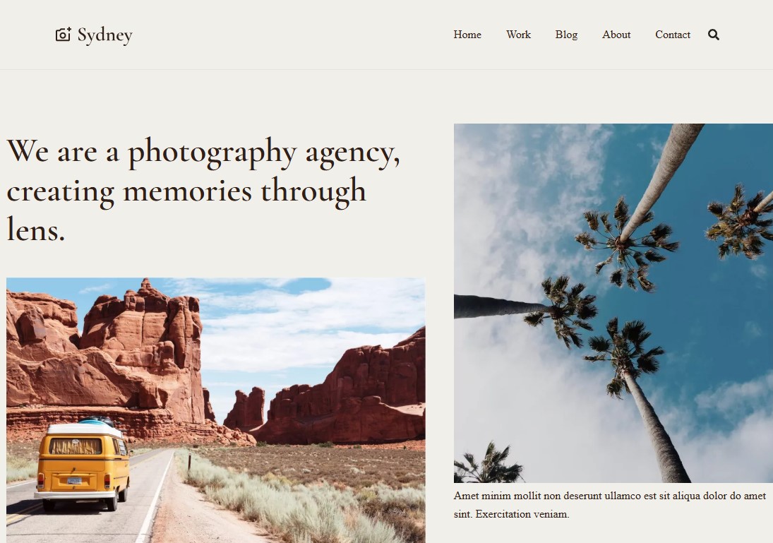 Sydney Photography Theme Template