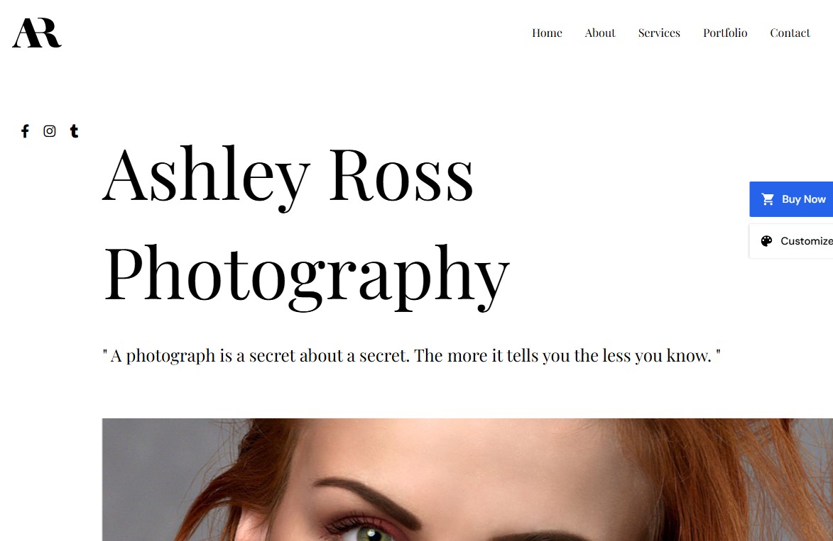 Astra Photography Website Template