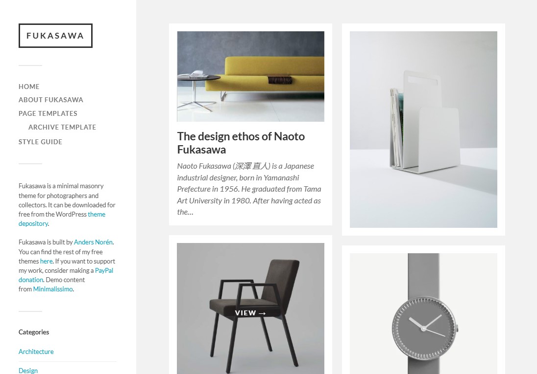 Fukasawa - Free WordPress Theme for Photographers