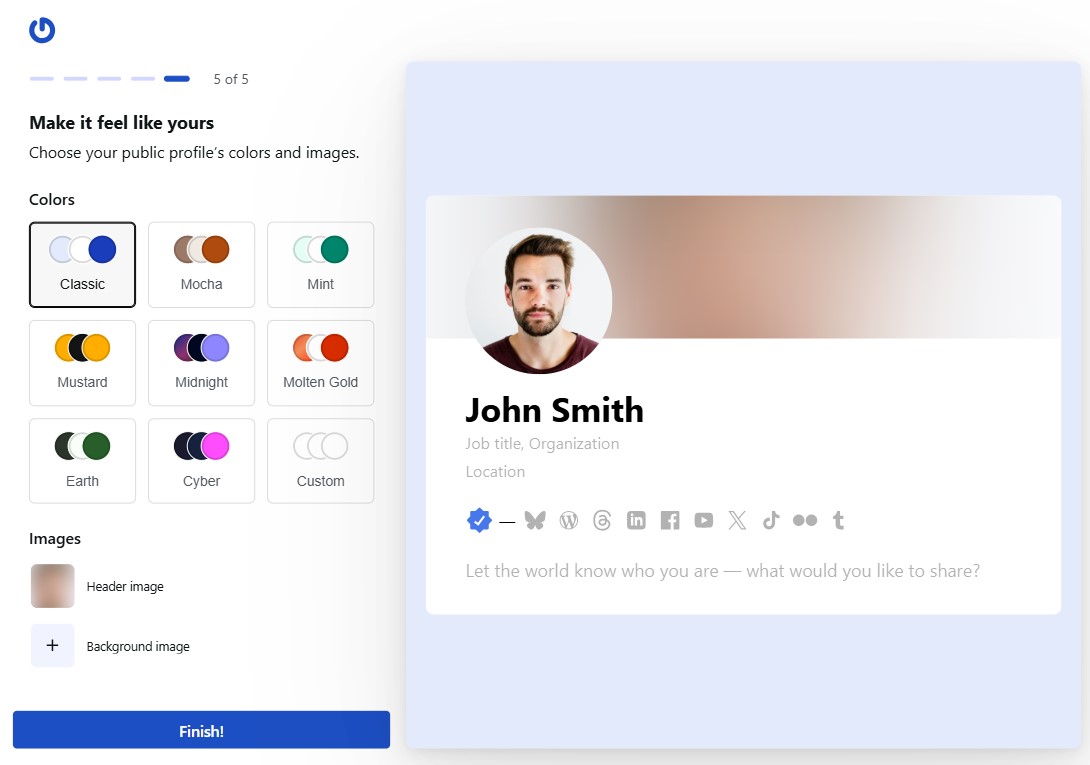 Select Color and Header Image