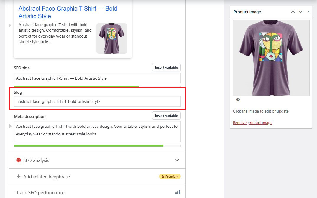 Yoast SEO Slug Optimization