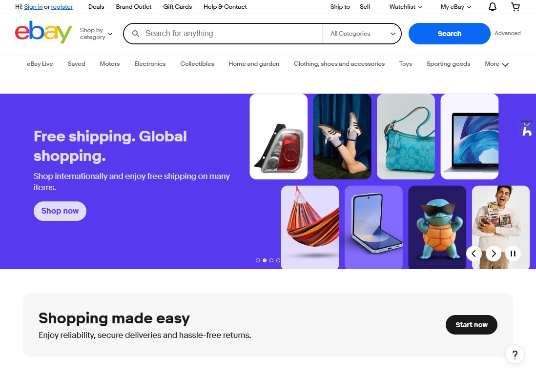 eBay Website Homepage
