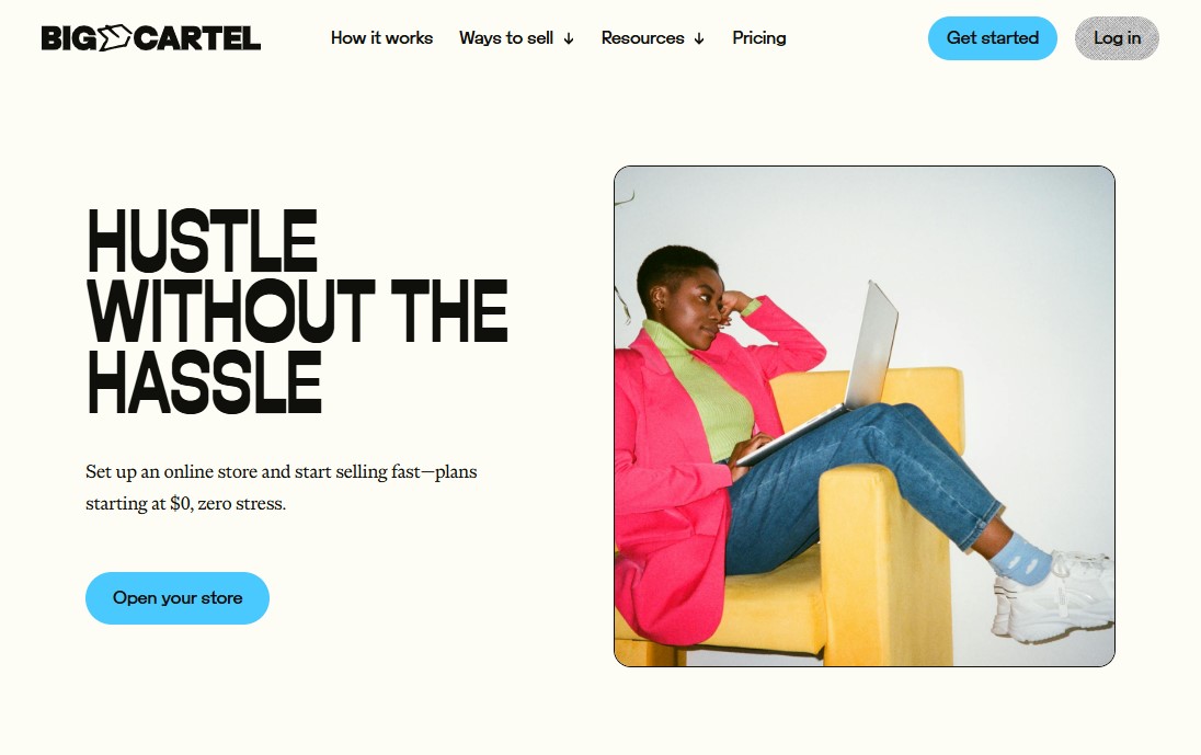 Big Cartel Website Homepage