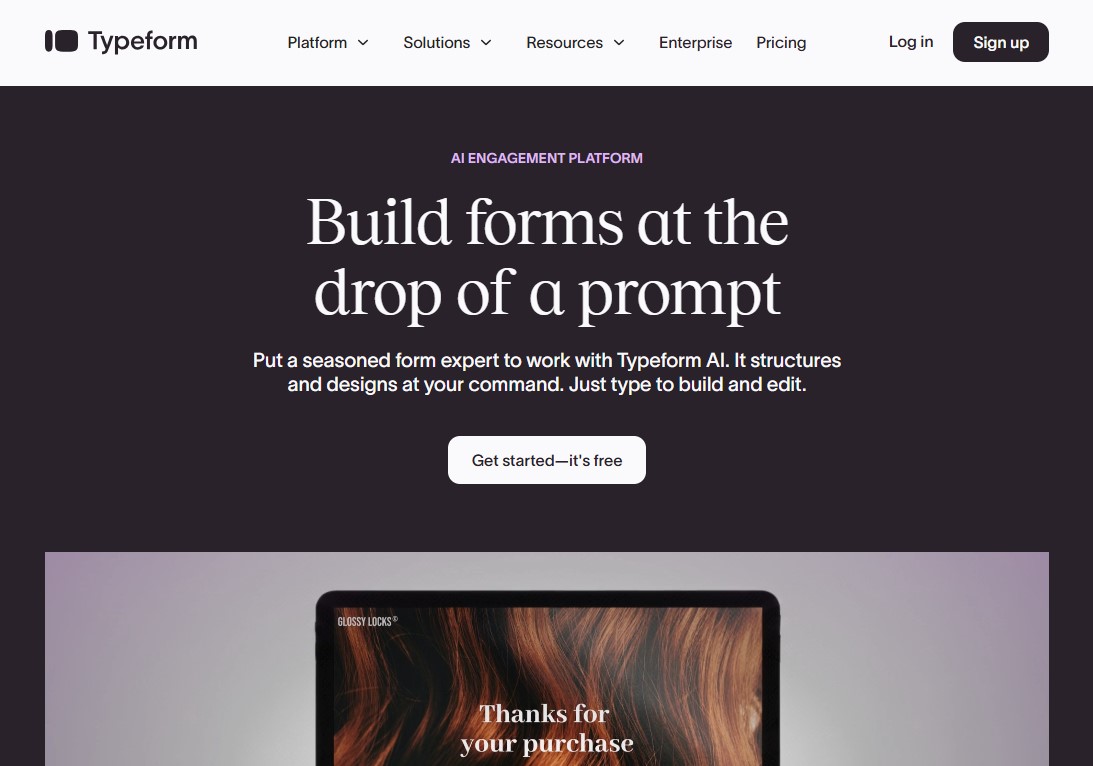 Typeform Homepage