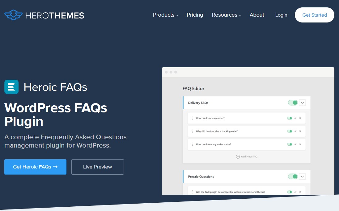 Heroic FAQs - WordPress FAQs Plugin
