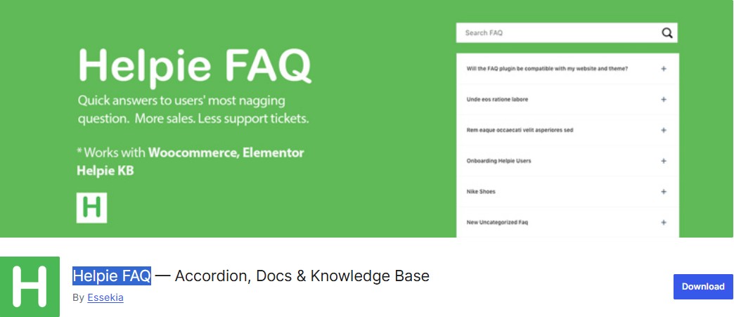 Helpie FAQ - WordPress FAQ Plugin