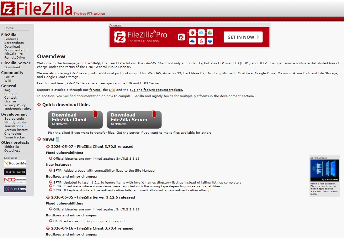 FileZilla — Best Free FTP Client
